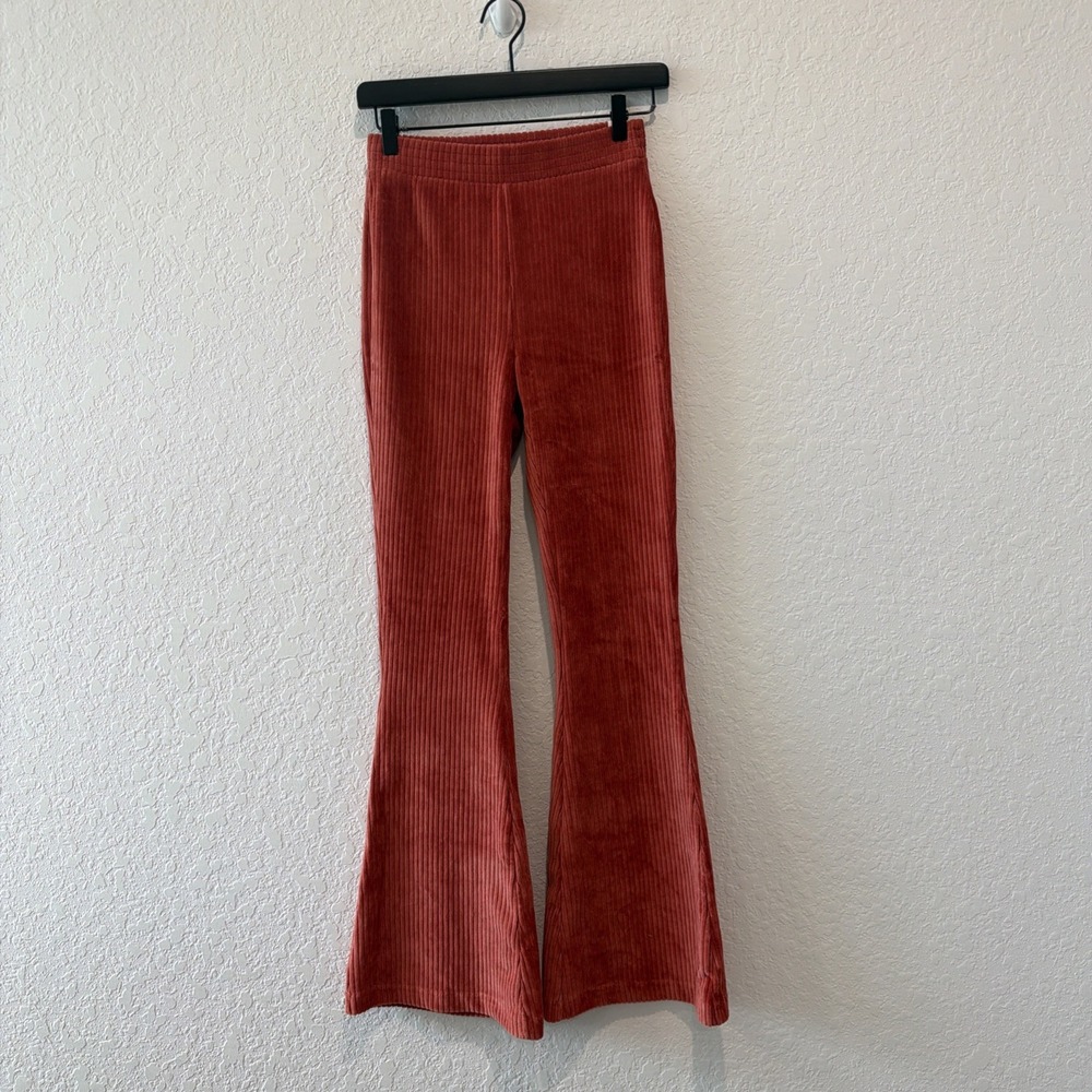 Aerie NWT Ribbed Rust Flared Hi Rise Legging Comfy Women's Size XS